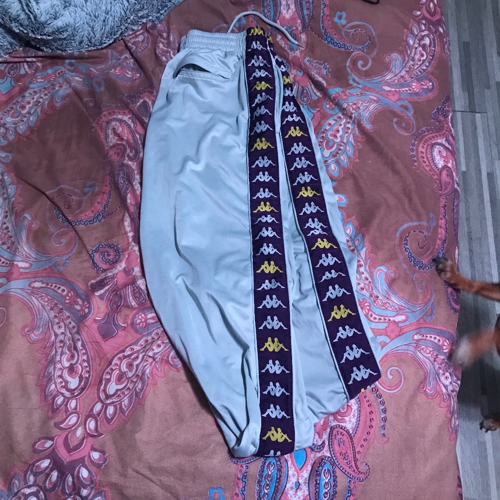 Kappa track pants silver/purple color way